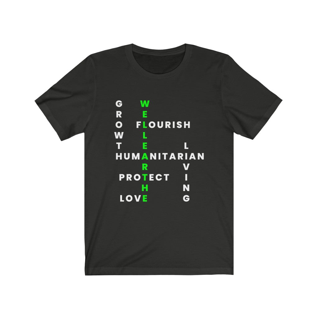 Humanitarian Word Scrabble - Unisex Short Sleeve Tee - Wellearthe