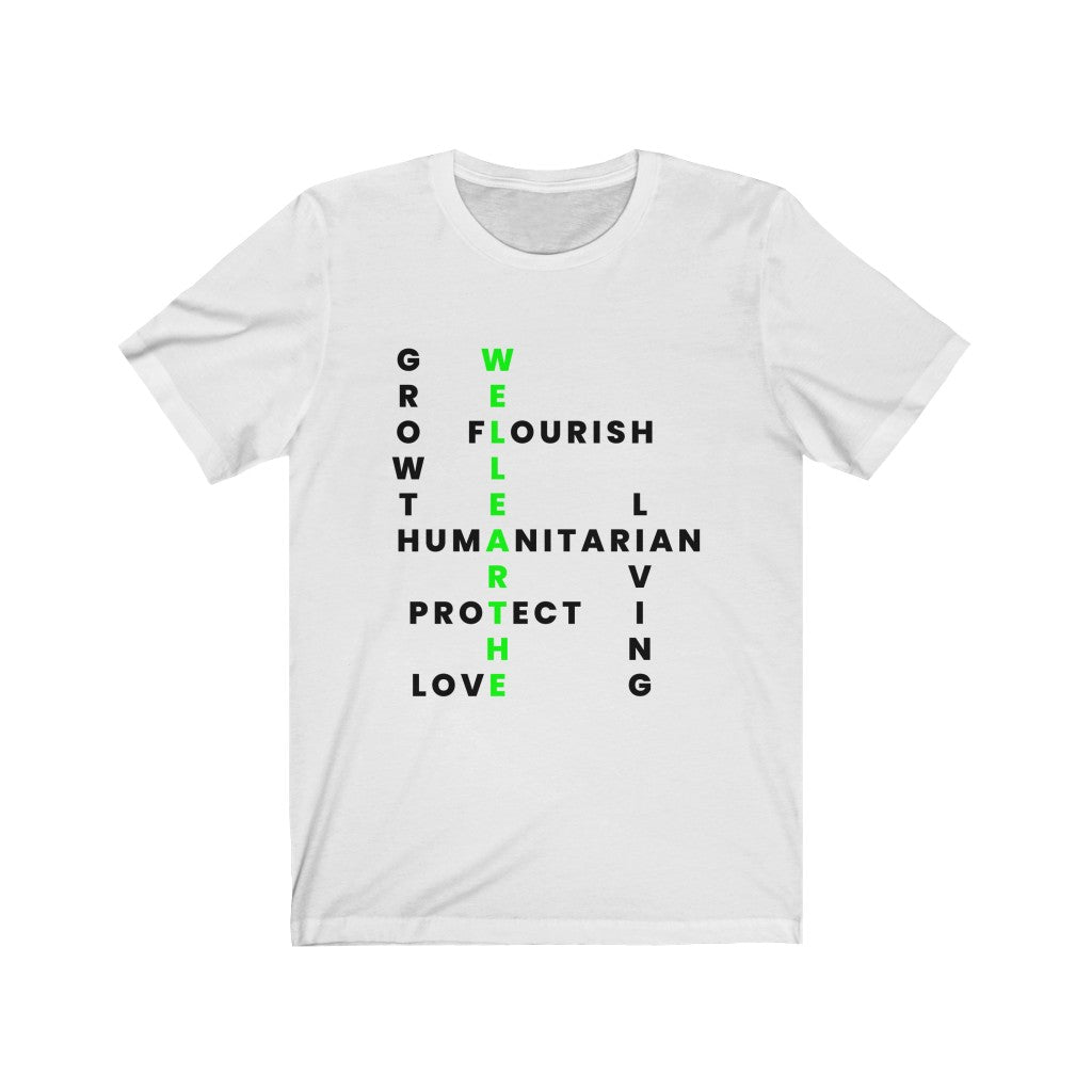 Humanitarian Word Scrabble - Unisex Short Sleeve Tee - Wellearthe