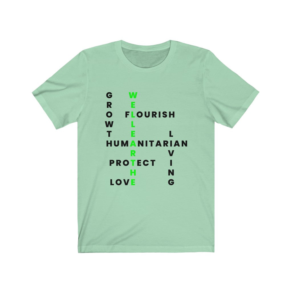 Humanitarian Word Scrabble - Unisex Short Sleeve Tee - Wellearthe